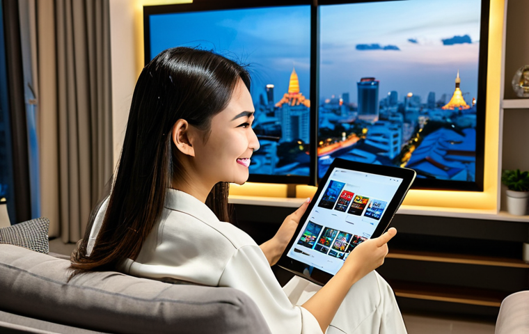 문화산업 연구 - Modern Thai Media Consumption**

"A young Thai woman sitting on a comfortable sofa in her modern apa...